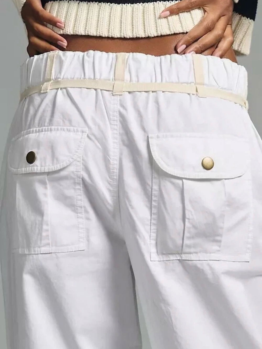 Pilcro low rise, parachute pants white - Picture 5 of 10